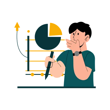 Wachstumsdiagramm analysieren  Illustration