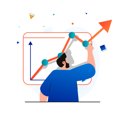 Wachstumsdiagramm analysieren  Illustration