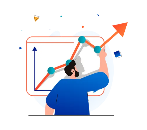 Wachstumsdiagramm analysieren  Illustration