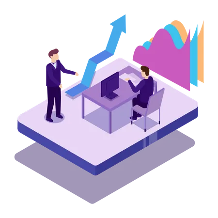 Wachstumsdiagramm analysieren  Illustration