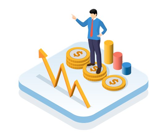 Wachstumsdiagramm analysieren  Illustration