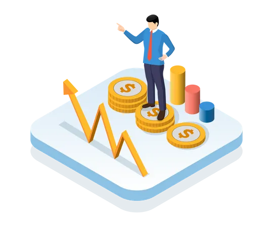 Wachstumsdiagramm analysieren  Illustration