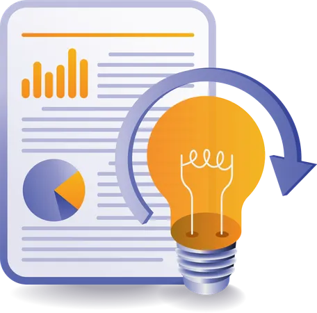 Analyser des idées commerciales brillantes  Illustration