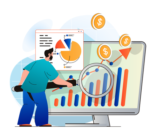 Analyser le graphique de croissance  Illustration