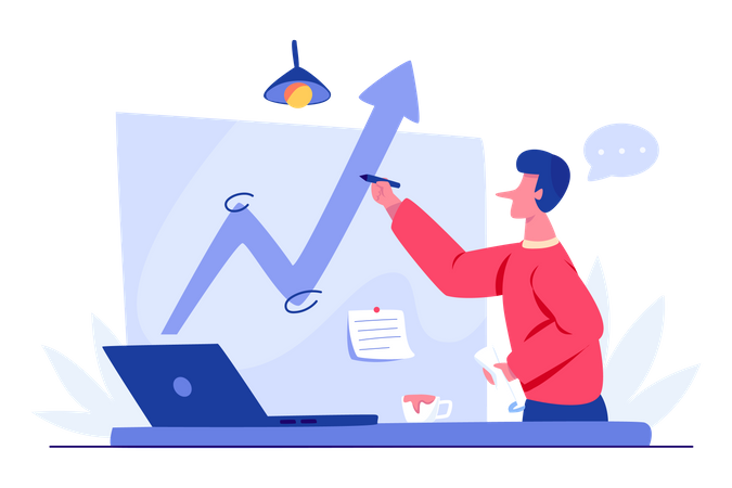 Analyser le graphique de croissance  Illustration