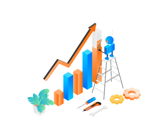 Analyser le graphique de croissance par robot  Illustration