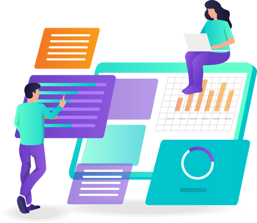 Textdaten analysieren  Illustration