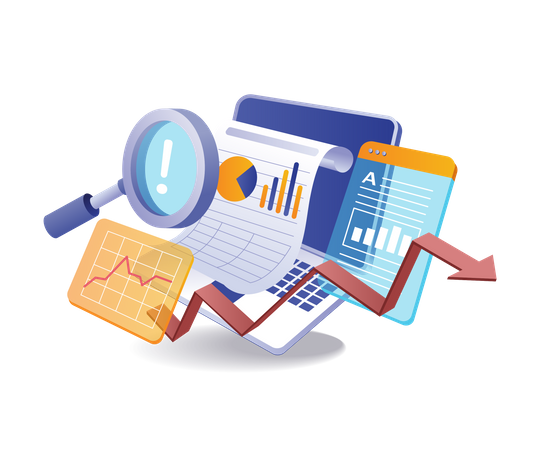 Analysis business paper sheets  Illustration