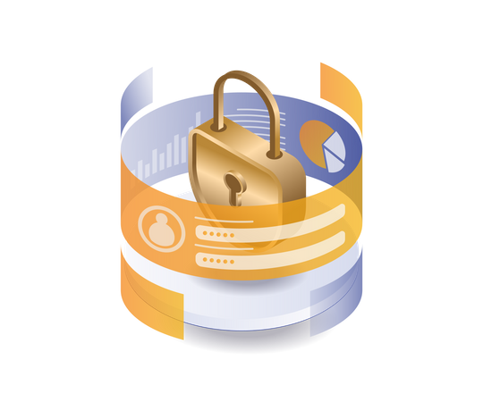 Analysis data security padlock  Illustration