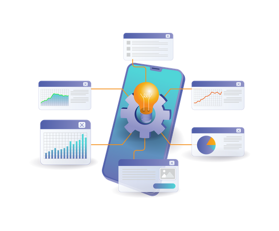 Analysis ideas for developing an infographic business  Illustration