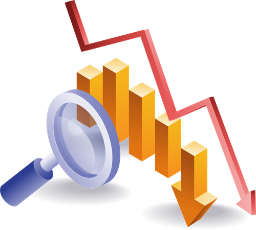 Analysis of business development decline  Illustration