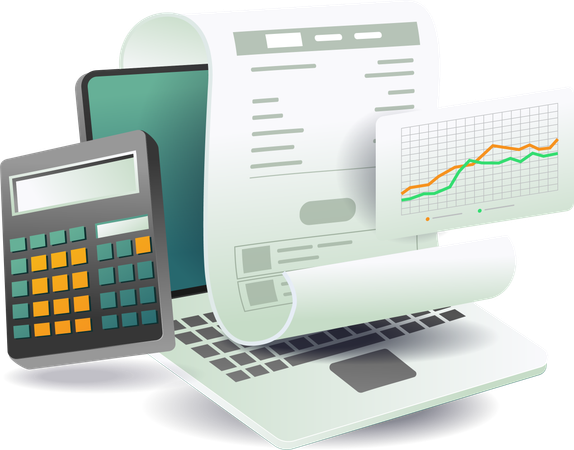 Analysis of business earnings calculation  Illustration