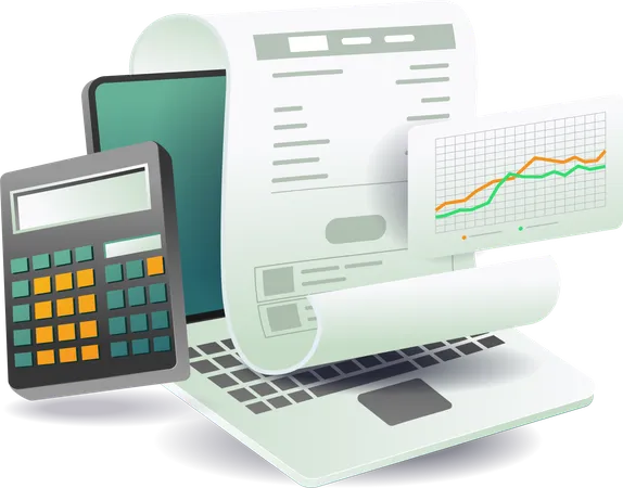 Analysis of business earnings calculation  Illustration