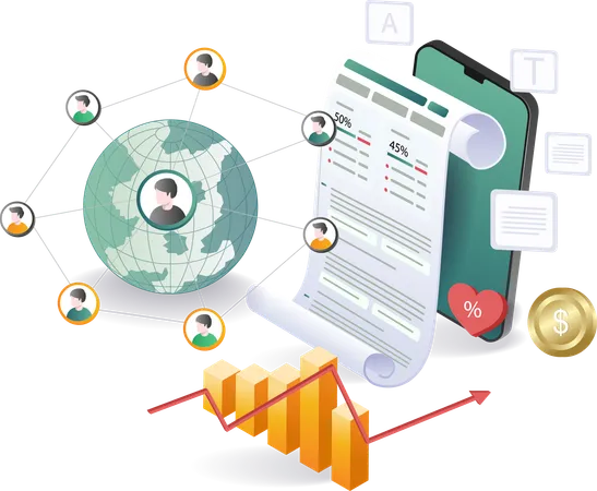 Analysis of business network development for launching  Illustration