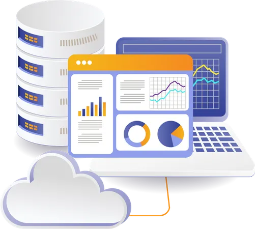 Analysis of cloud servers hosting computer data  イラスト