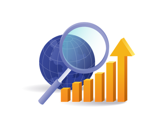 Analysis of developments in the world of business management  Illustration