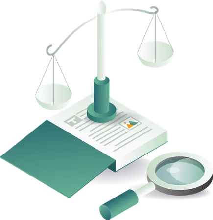 Analysis of legal justice science information  Illustration