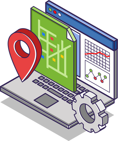 Analysis of location map data with the application  Illustration