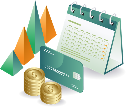 Analysis of monthly business financial growth  Illustration