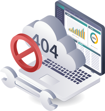 Analysis of warning Error code 404 in cloud server data system  Illustration