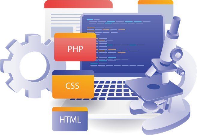 Analysis of web developer programming languages  Illustration