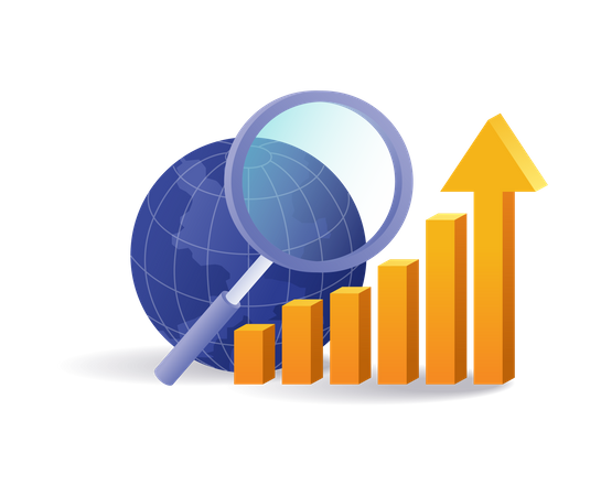 Analysis of world business developments  Illustration