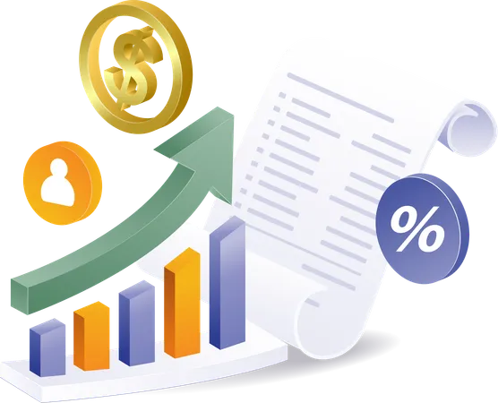 Analyst business development report details  Illustration