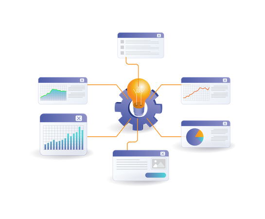 Analyst business idea infographic  Illustration