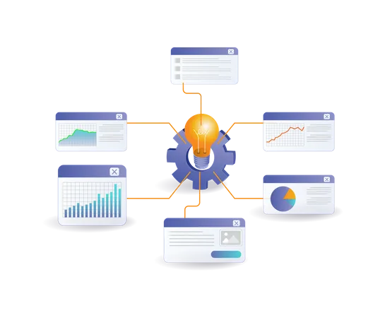 Analyst business idea infographic  Illustration