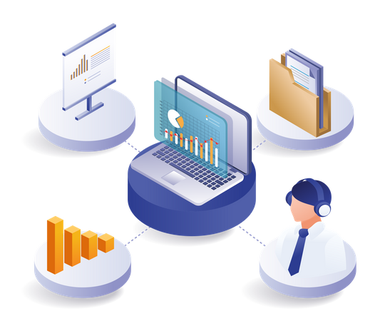 Analyst data center computer  Illustration