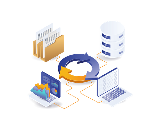 Analyst data server center network cycle  Illustration