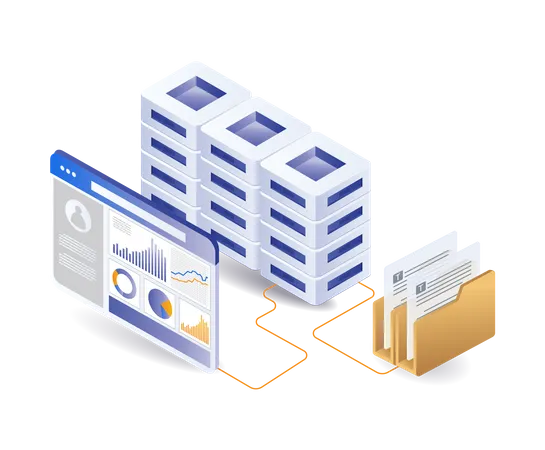 Analyst data server park  Illustration