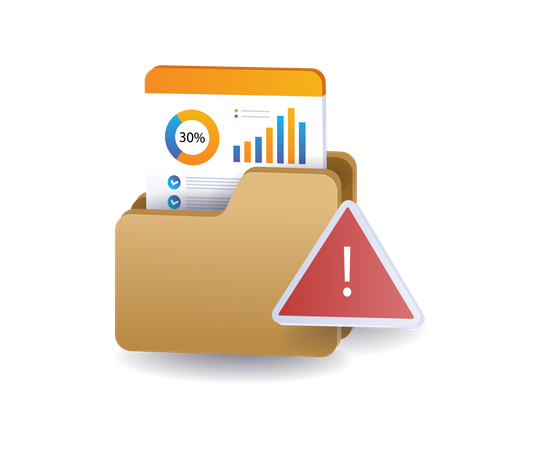Analyst folder data security warning  Illustration