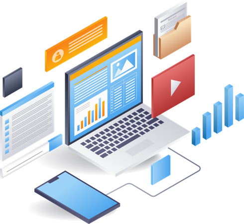 Contenu de créateur numérique d'analyste commercial  일러스트레이션