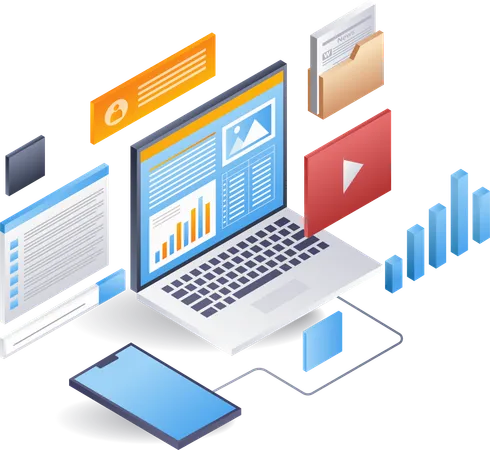 Contenu de créateur numérique d'analyste commercial  일러스트레이션