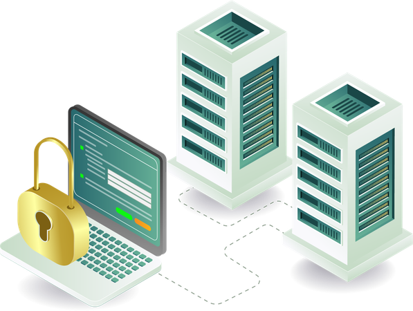 Performance de l'analyste de la sécurité du réseau informatique du serveur  Illustration