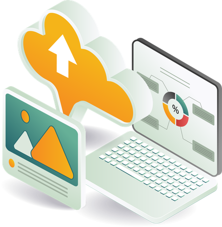 Analyste de serveurs cloud et de données numériques  Illustration