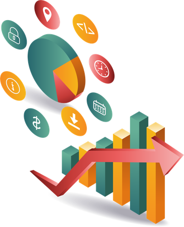 Graphique de pourcentage des analystes en gestion d'entreprise  Illustration