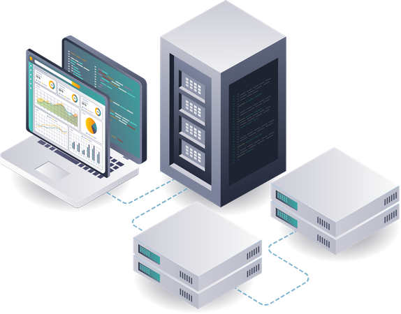 サーバーデータに関する分析的洞察  イラスト