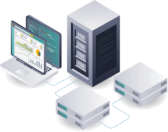 サーバーデータに関する分析的洞察  イラスト