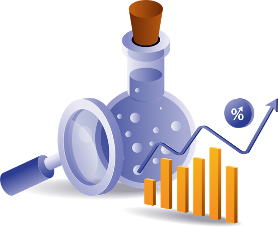 Analytical laboratory experiment bottle  Illustration