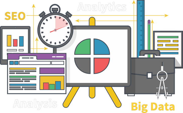 Analytics chart presentation  Illustration