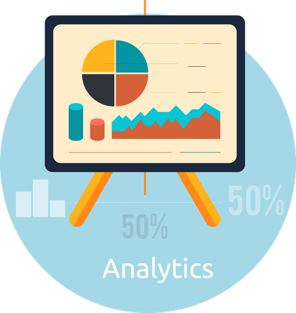 Analytics chart presentation  Illustration