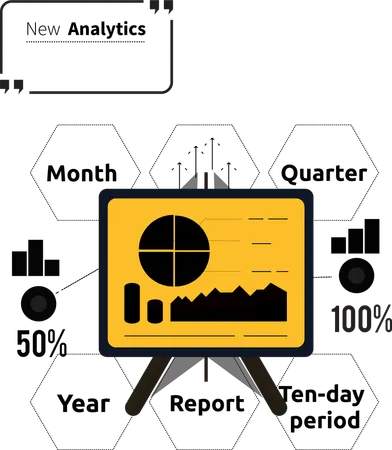 Analytics chart presentation  Illustration