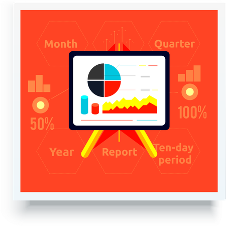 Analytics chart presentation  Illustration