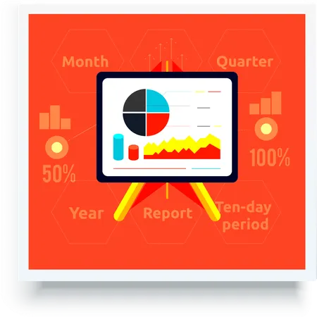 Analytics chart presentation  Illustration