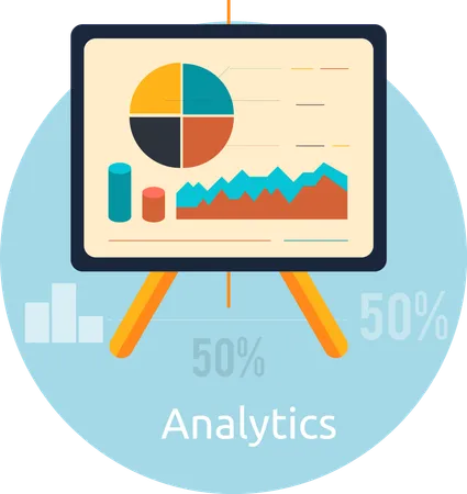 Analytics-Diagrammpräsentation  Illustration