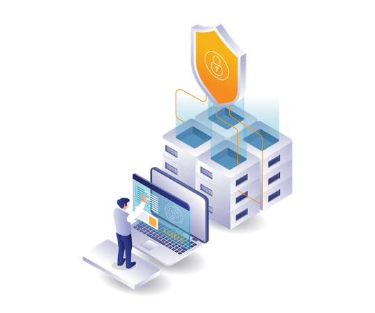 Analytics server data security Illustration