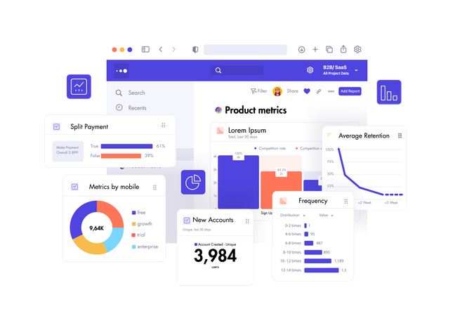 Analytics tool that allows you to track data  Illustration