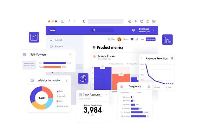 Analytics tool that allows you to track data  Illustration